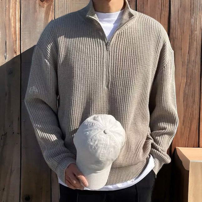 Pullover mit halbem Reißverschluss