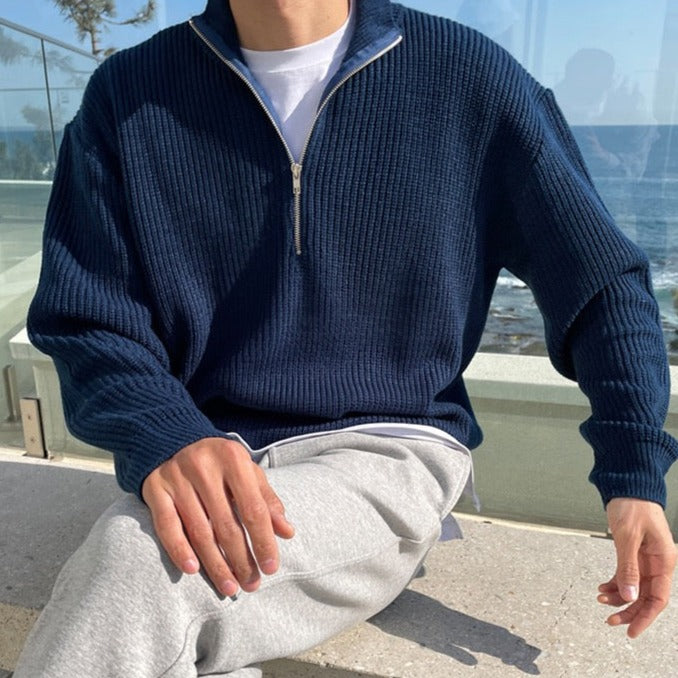 Pullover mit halbem Reißverschluss