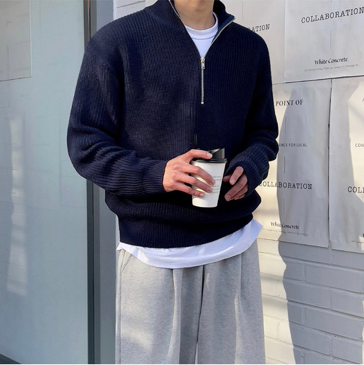 Pullover mit halbem Reißverschluss