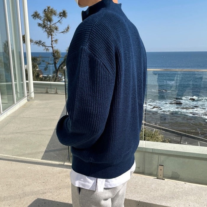 Pullover mit halbem Reißverschluss