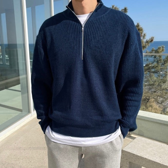 Pullover mit halbem Reißverschluss